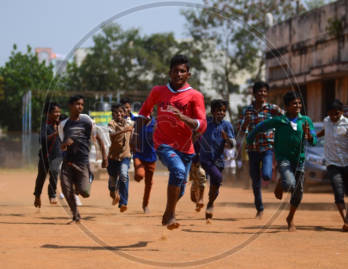 Children participate in games conducted during National Child Labour Project program