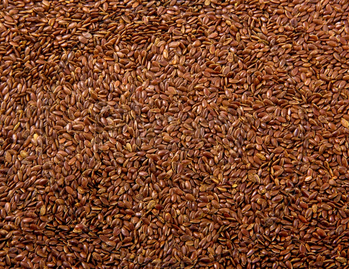 Flax Seeds Dried Composition Shot Forming a White Background