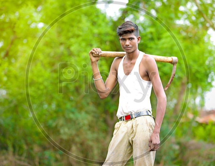 Indian man working in Agriculture Field