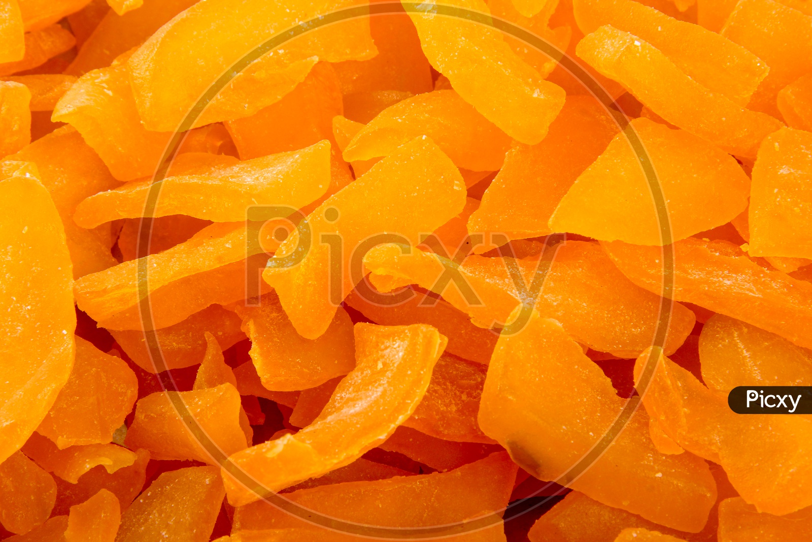Dried Mango Slices Composition Shot Forming a Back Ground