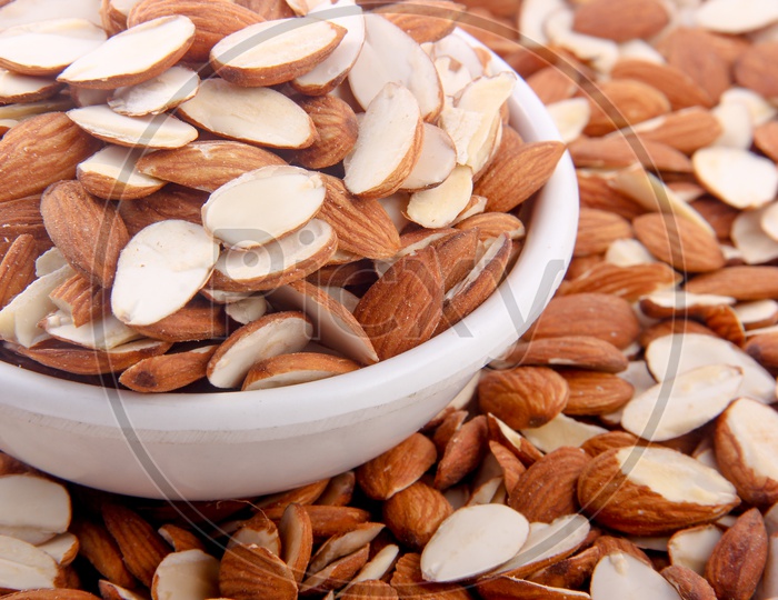 Almonds in a Bowl Forming a Background