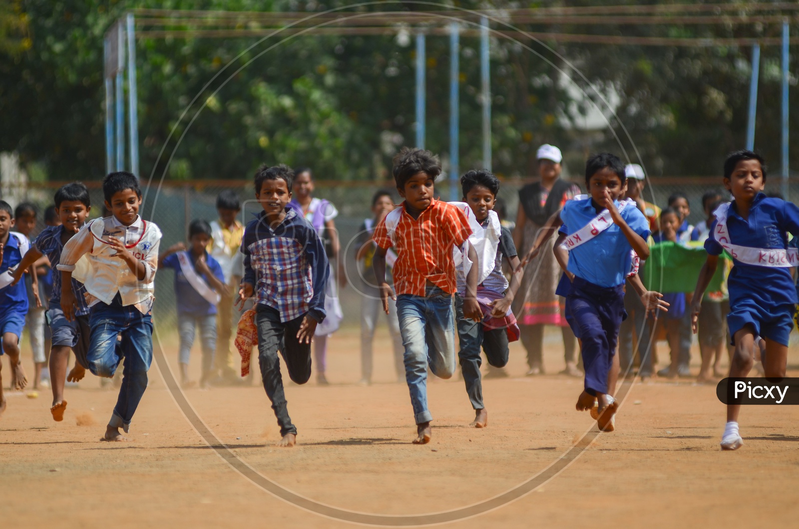 Children participate in games conducted during National Child Labour Project program