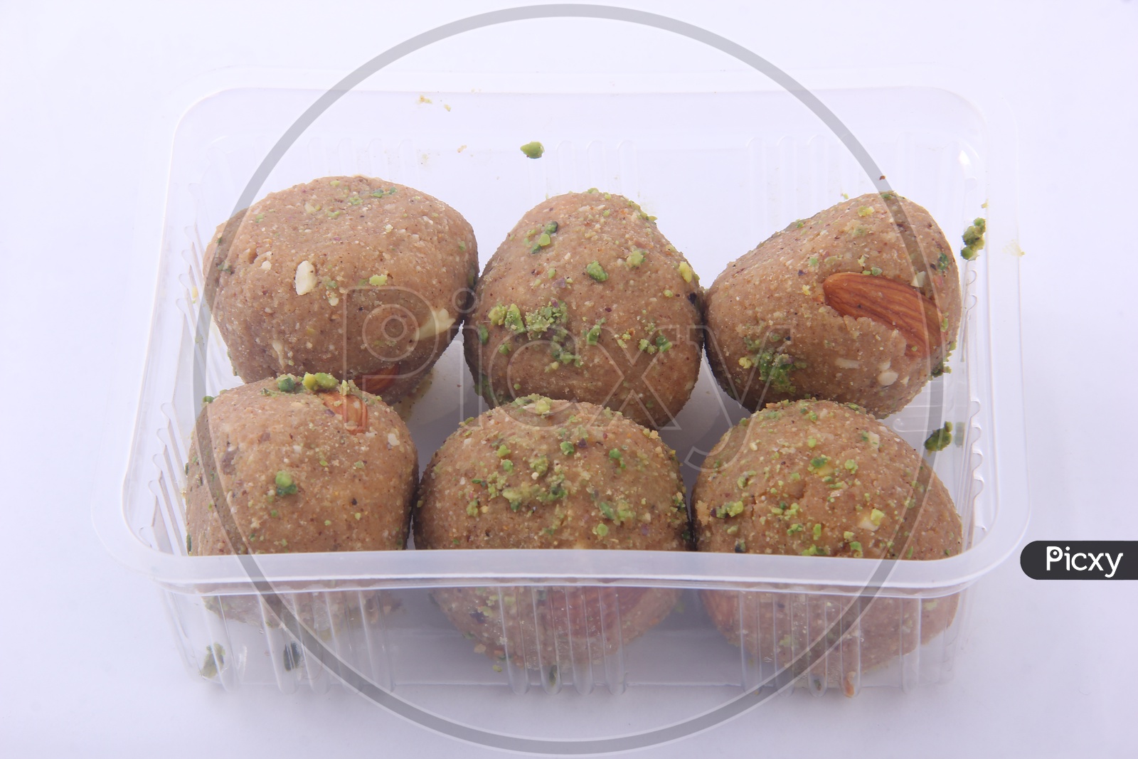 Laddu in a bowl and on White background  / Ladoo