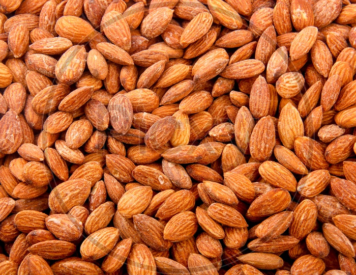Almonds / Badam Composition Shot Forming a Background