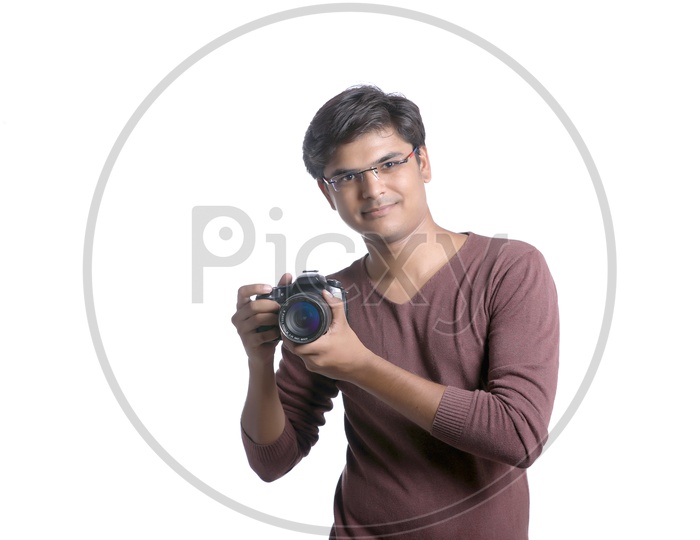 Photographer with DSLR Camera