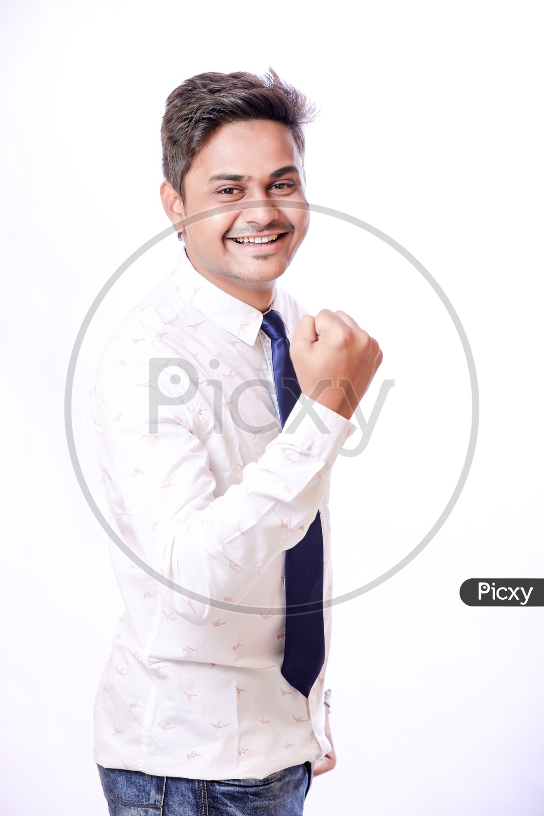 Portrait Of A Confident Young man in Formal wear  With Expression   On An Isolated  White  Background
