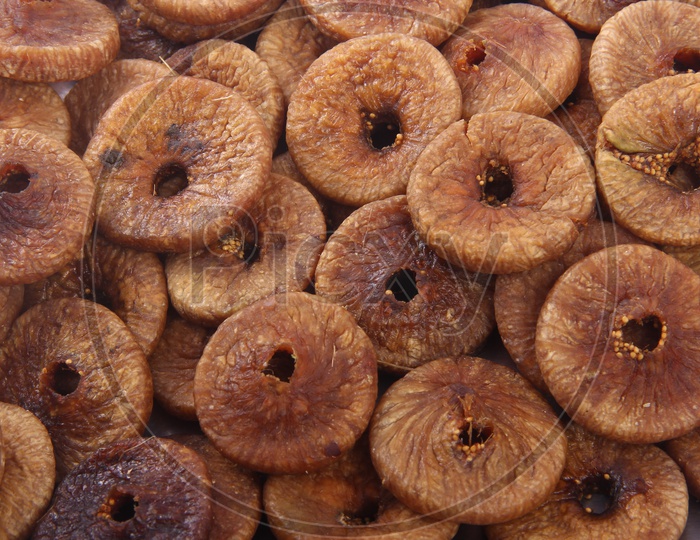Dried Fig or Anjeera Macro Shots Situated Arbitrarily