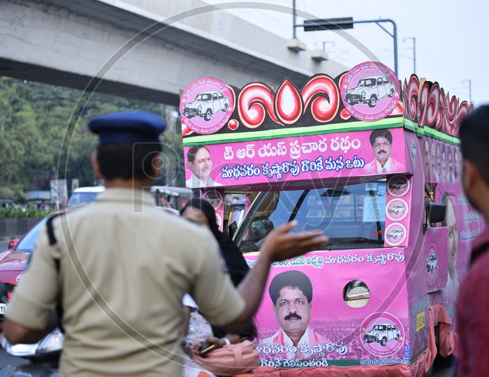 Telangana State Police/ Hyderabad Police checking Vehicles ahead of Assembly Elections in Telangana