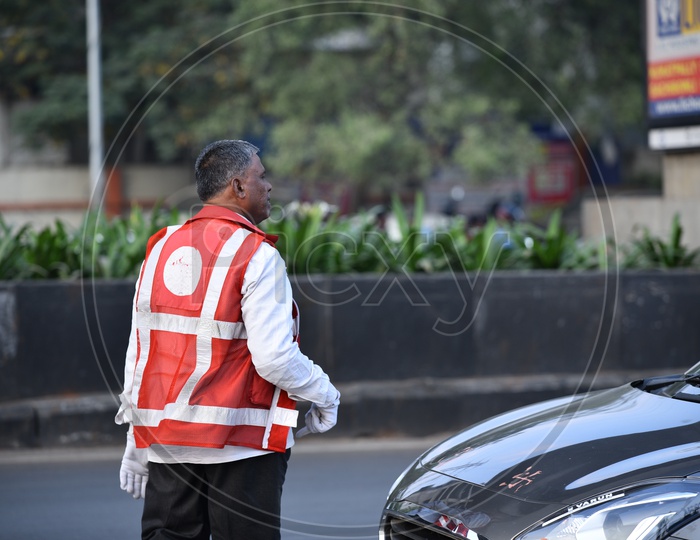Mr. Jaleel, a retired Traffic cop volunteering traffic at KPHB in his free time