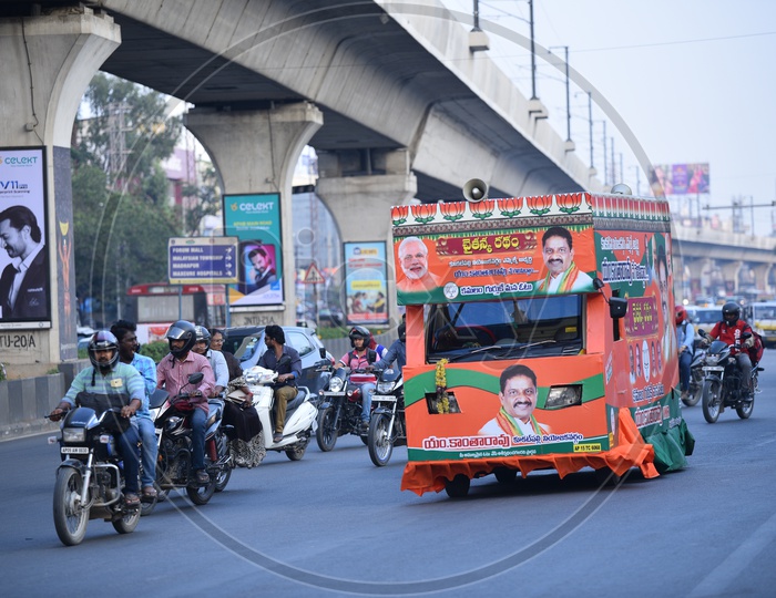 BJP Vehicle in KPHB
