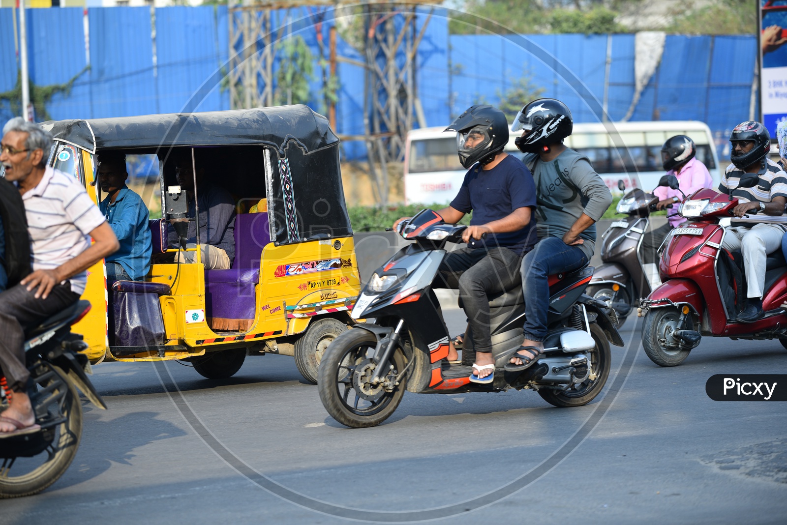 Helmets on for both Pillion Rider and the rider of a bike. Hyderabad traffic police implements the new rule for using helmets for both rider and the pillion as well.