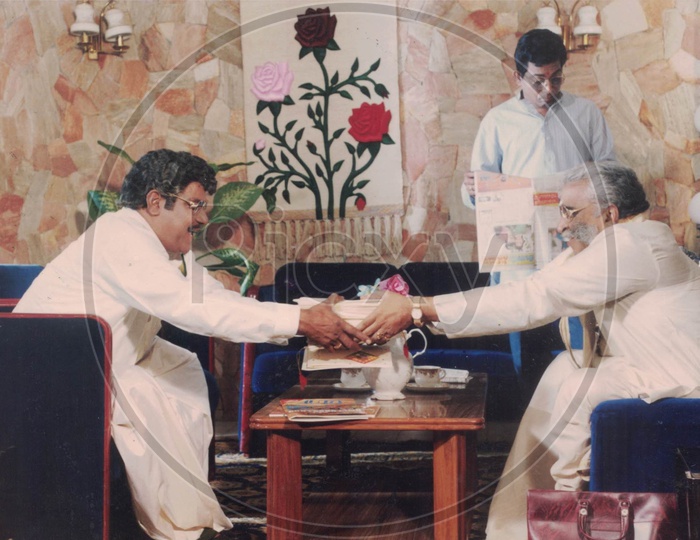 Kota Srinivasa Rao and Actor Manthena Ramalingaraju in Alluda Majaka Movie