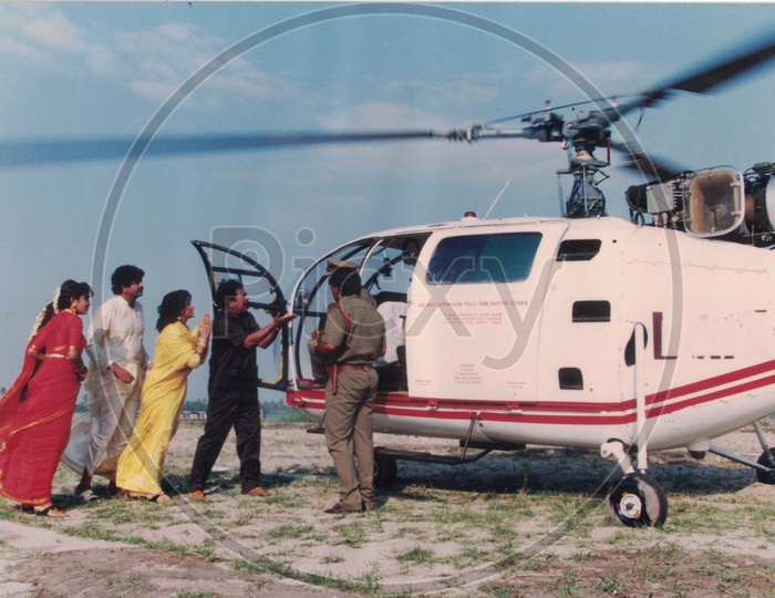 Helicopter Scene in Alluda Majaka Movie