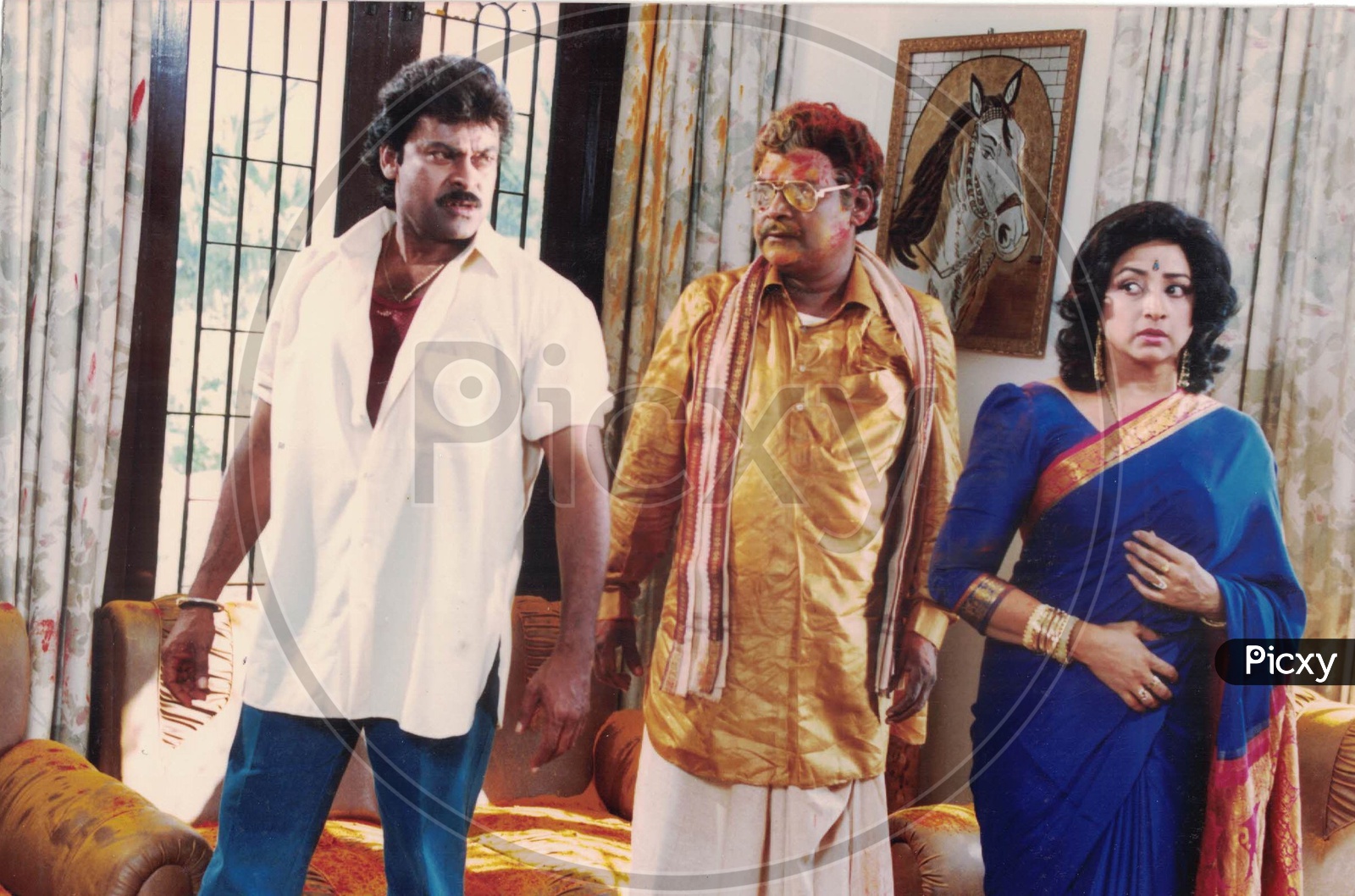 Chiranjeevi, Kota Srinivasa Rao and Lakshmi in Alluda Majaka Movie