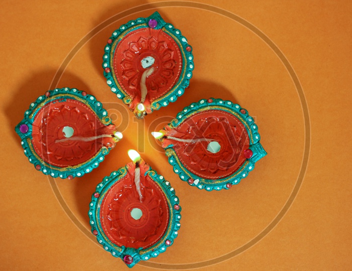 InIndian Festival Diwali, Diwali Lamps, Deepavali Diyas