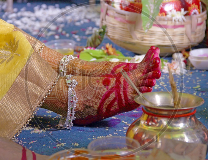 Image of Anklets Indian hindu Wedding / Wedding Rituals / Traditinal