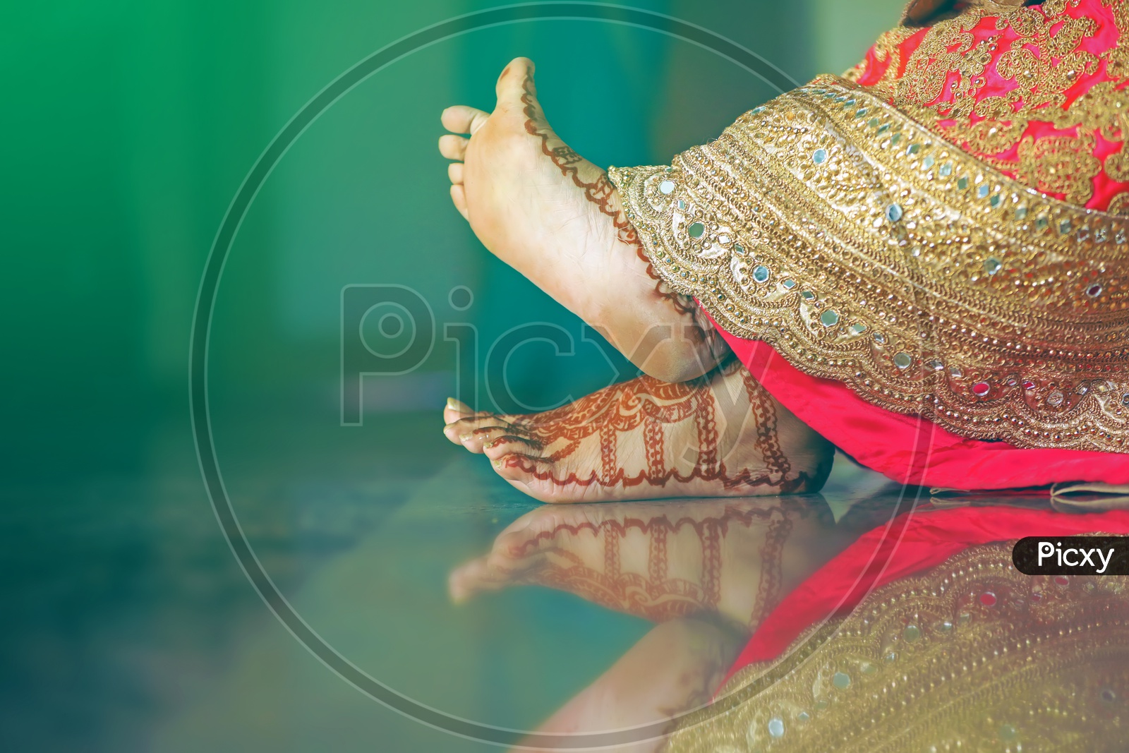 Bride Feet  In a Wedding Attaire Closeup Shots
