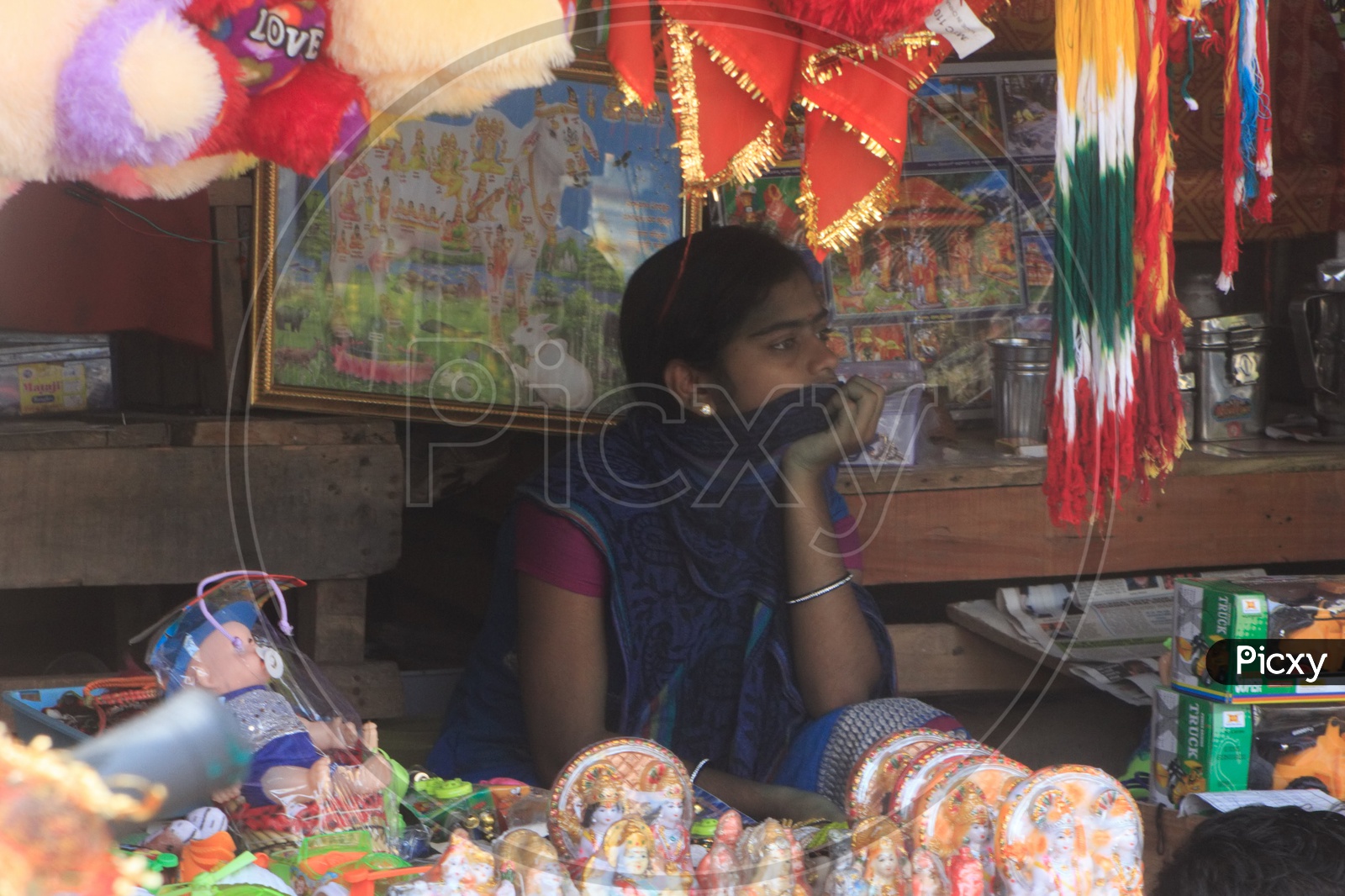 A Shop keeper at Bhadrachalam.