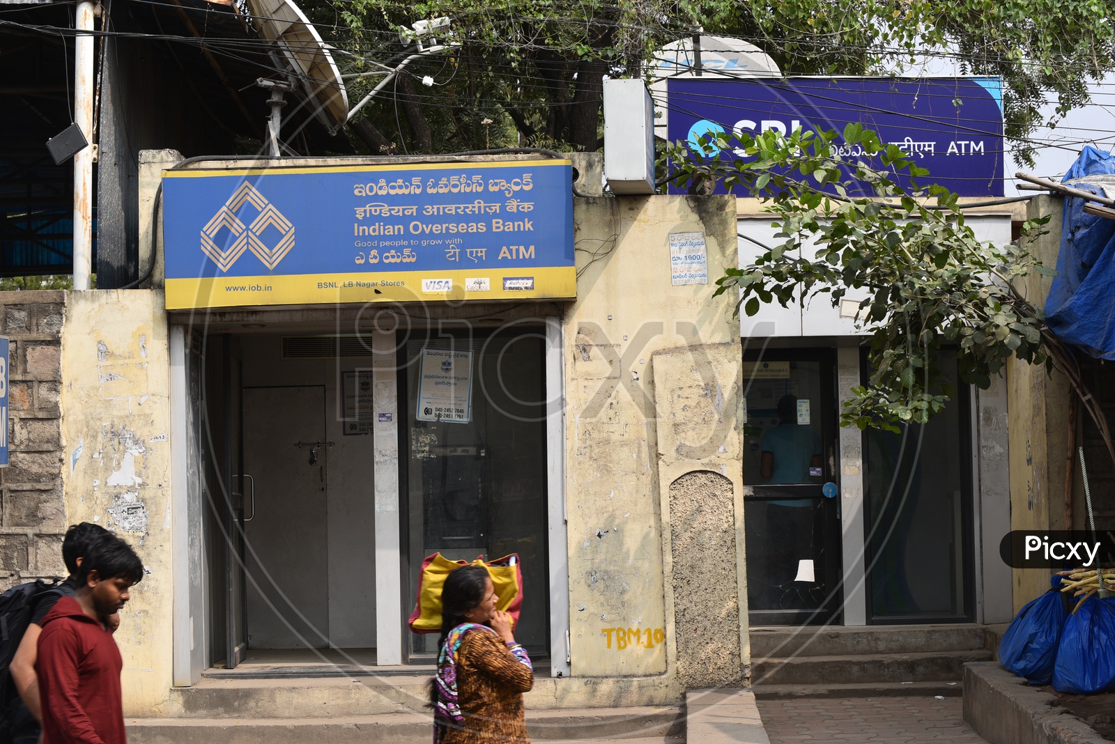 Indian Overseas Bank ATM & SBI ATM at LB Nagar.