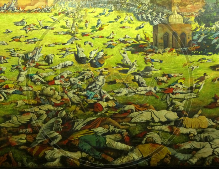 Jallainwala Bagh Massacre depicted in a painting!