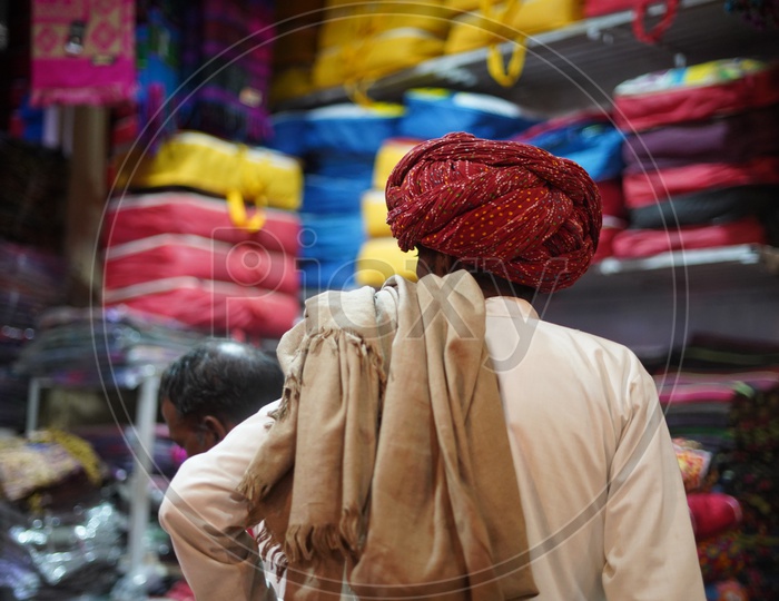 Rajasthani Man in Traditional Turban at Pushkar Camel Fair