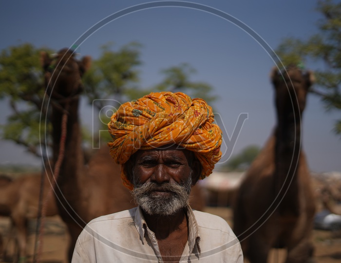 A portrait of a man at Pushkar Camel Fair / Pushkar Cattle Fair / Pushkar Camel Mela