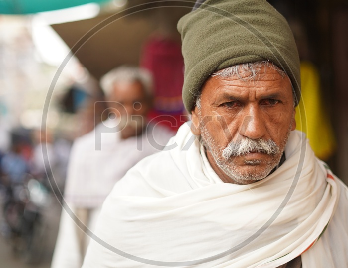 A Rajasthani Man Wearing Woolen Clothes in streets Of Pushkar