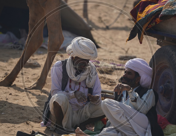 Local People Having a  Chit Chat In  Pushkar Camel Fair