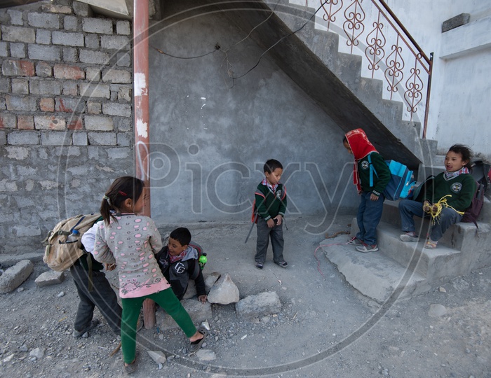 Cute little kids from Spiti Valley Playing happily