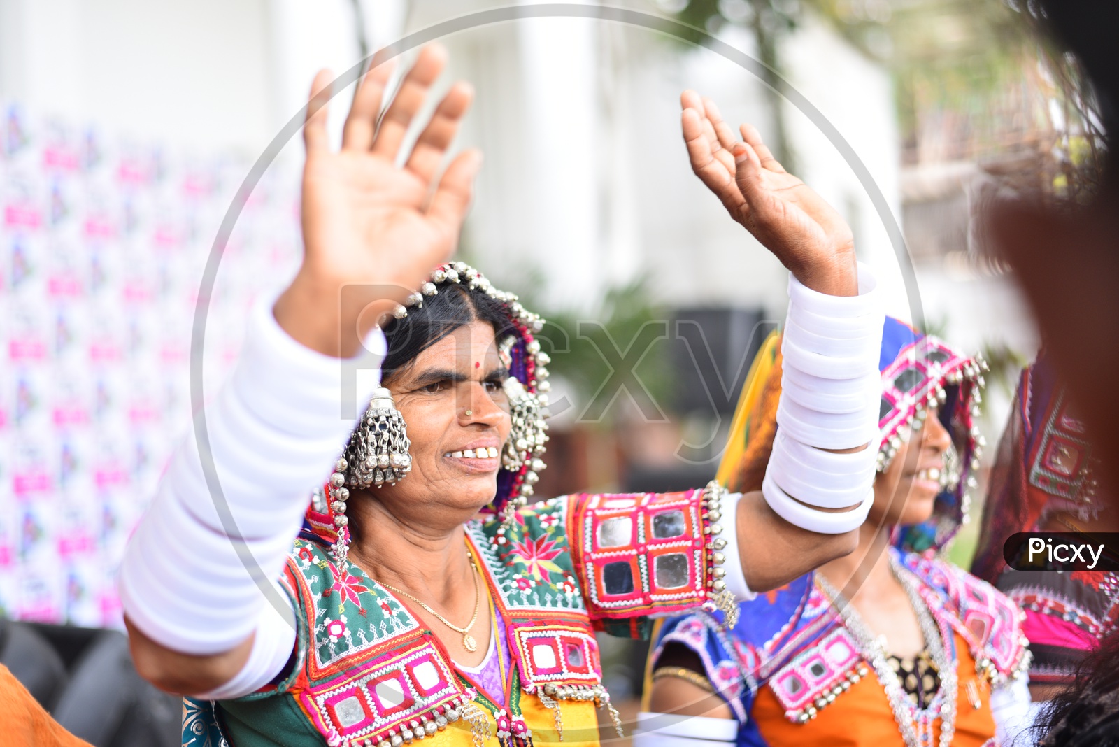 A tribal Woman Celebrating The TRS Party Victory in Telangana General Elections 2018