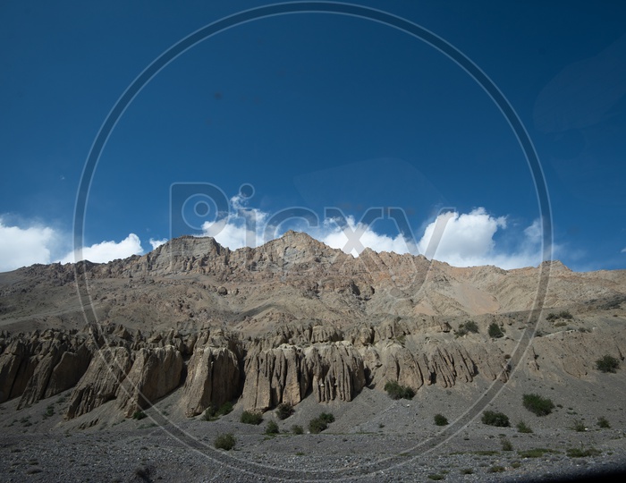Sand Dunes with Sky Backdrop in leh / Ladakh