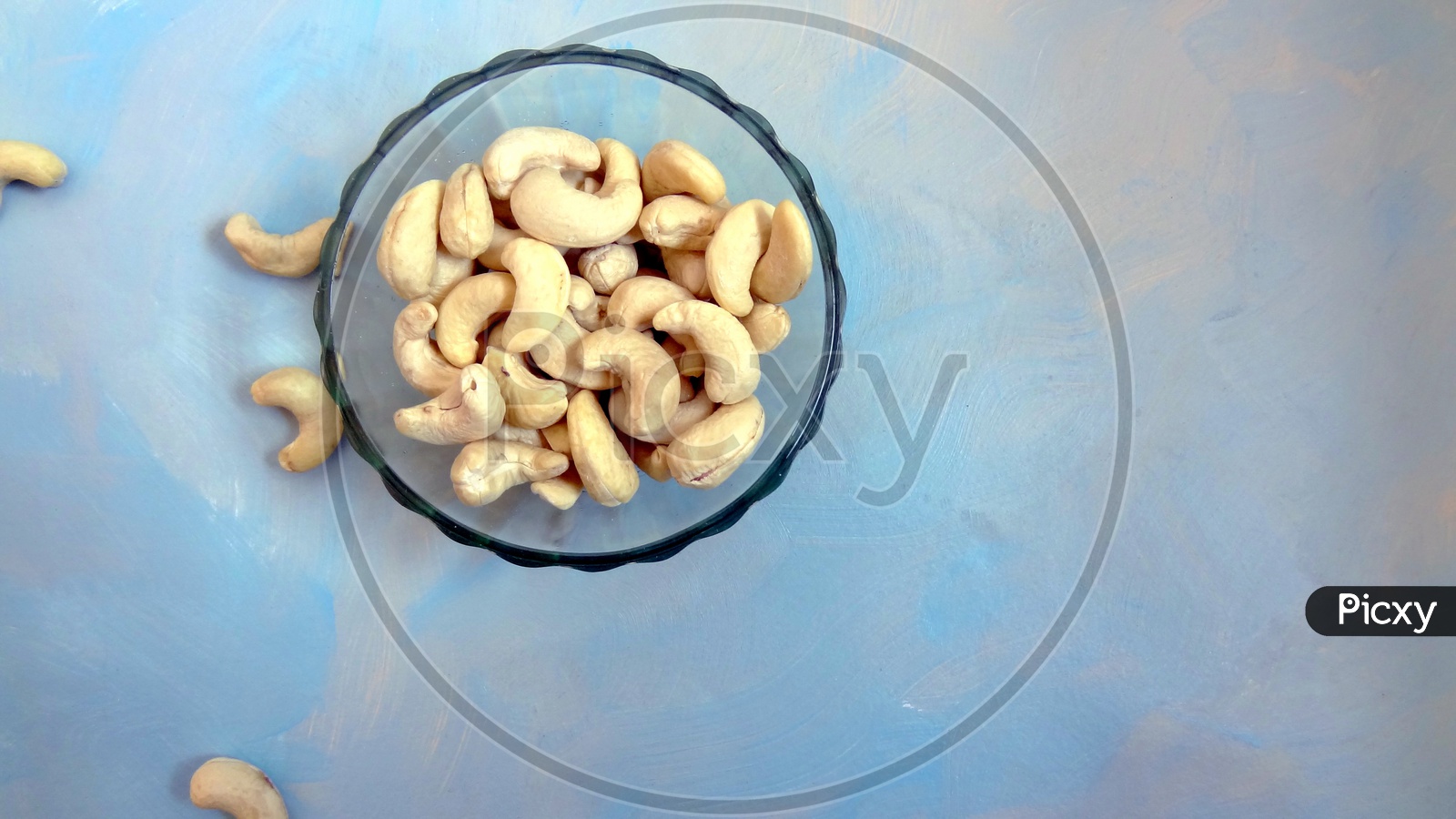 Cashew nuts with blue background!