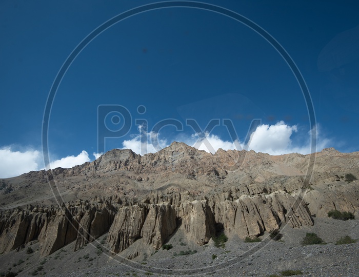 Sand Dunes with Sky Backdrop in leh / Ladakh