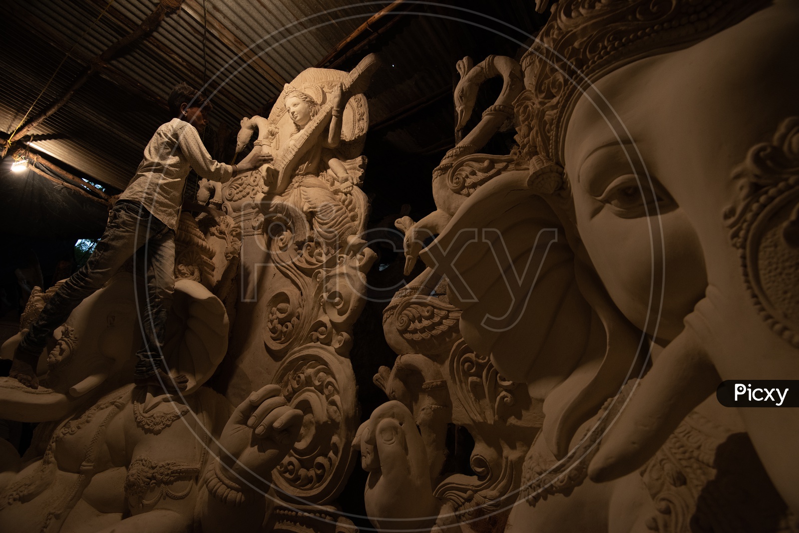 Ganesh idols Made Of Plaster Of Paris