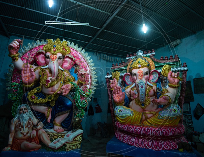 Idols of a Hindu God Ganesh For Festival Ganesh Chathurdhi a Famous festival Of Elephant Headed God