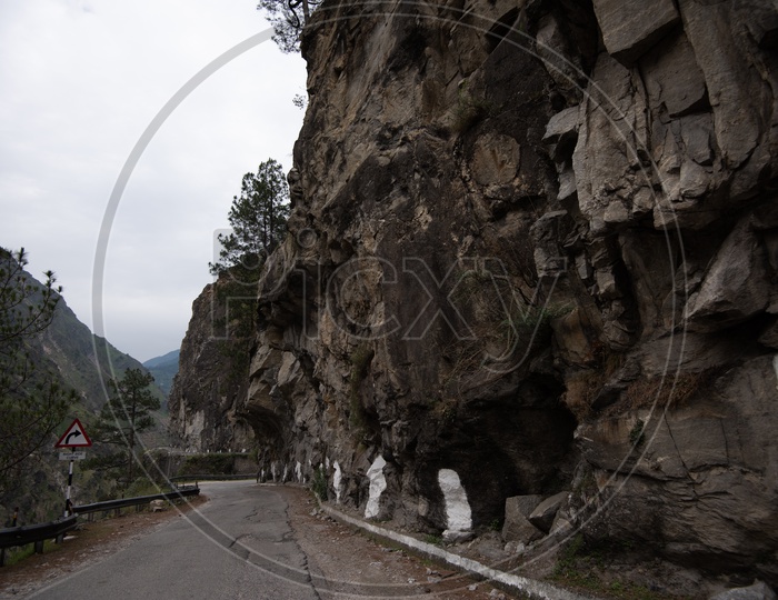 A Cave Craved Curve road in Leh / Ladakh
