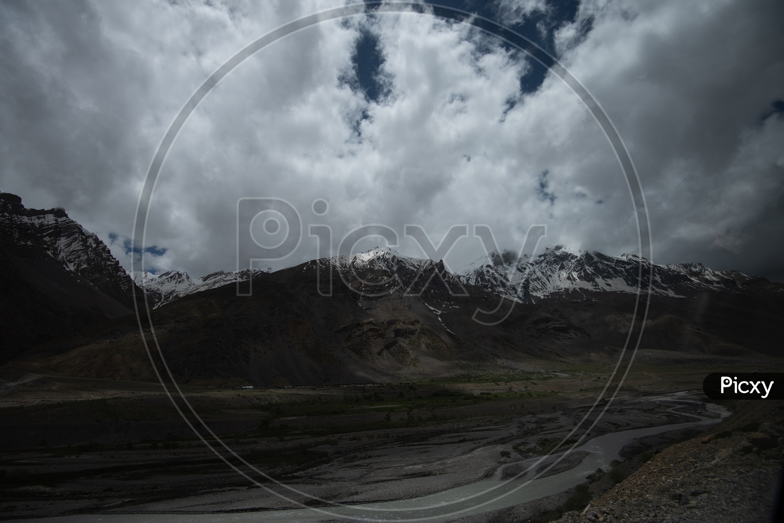 Beautiful Landscape of Snow Capped Mountains, Spiti Valley