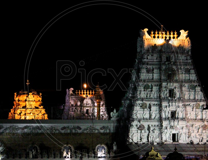 Tirumala Temple Shrine / Gopuram   Closeup Shot