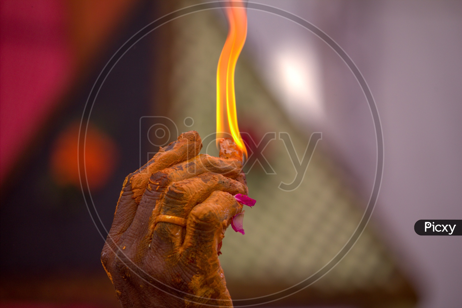 Fire in Hands in Ayyappa Swami Pooja