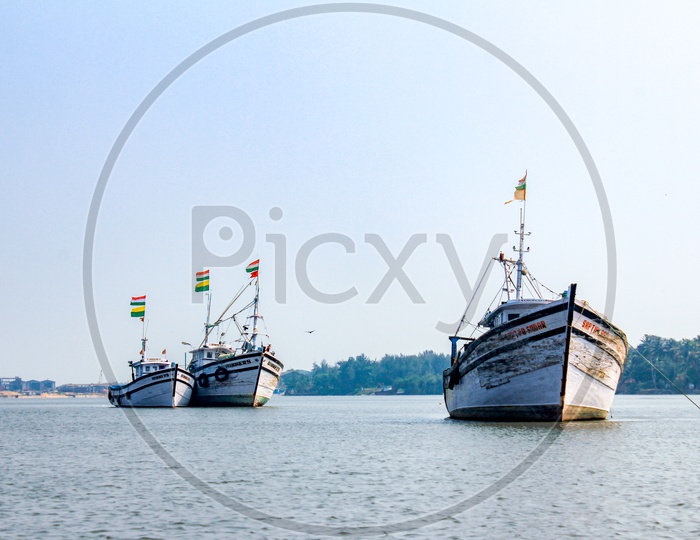 Fishing boats in Mangalore Beach