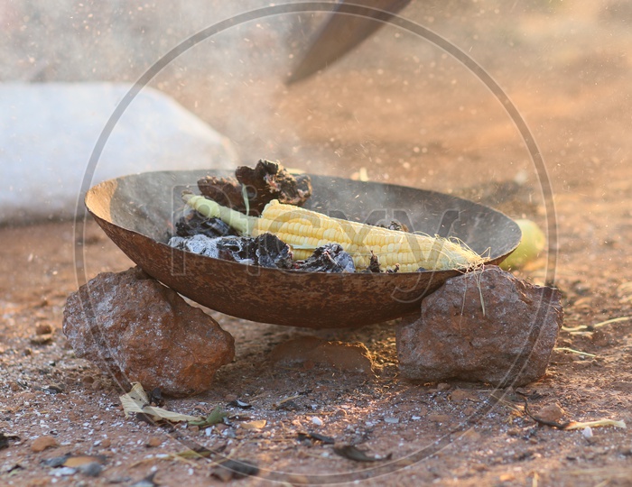 Charcoal Grilling of Corn In India