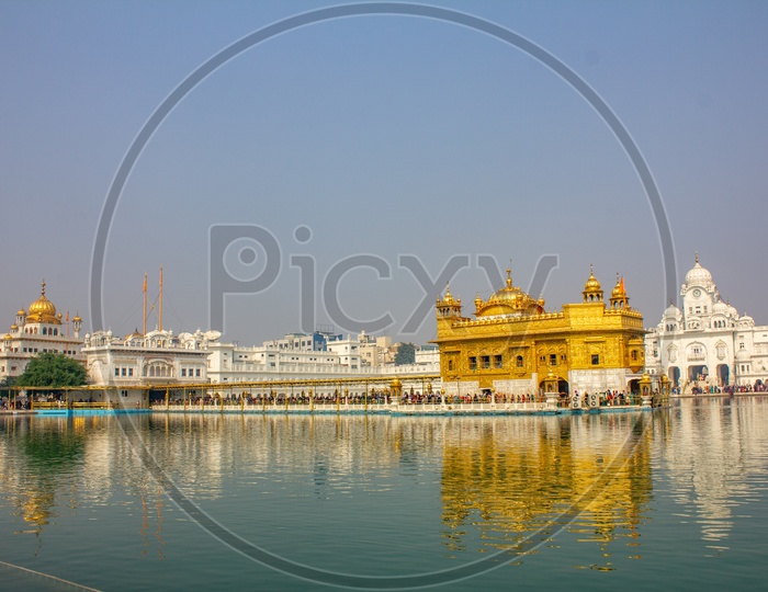 Beautiful Landscape of Golden Temple with Water reflection