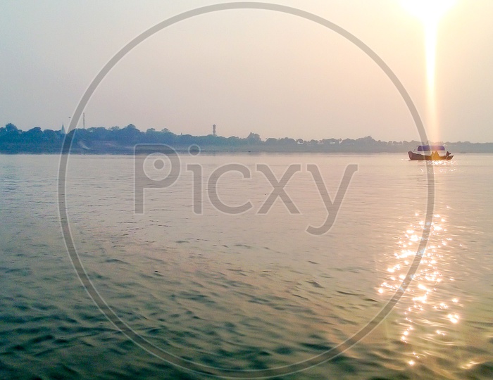 River Ganga with Sunlight reflection