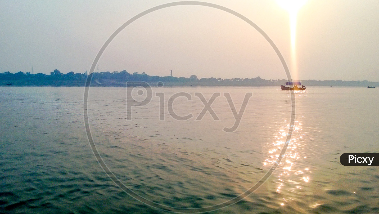 River Ganga with Sunlight reflection