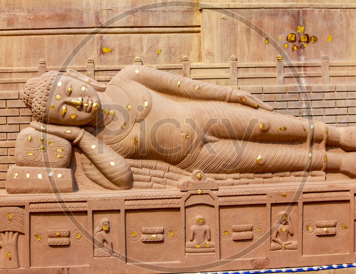 Sleeping Buddha Statue at the Giant Buddha complex in Sarnath