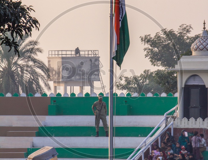 Indian Flag at India - Pakistan Border / wagah border