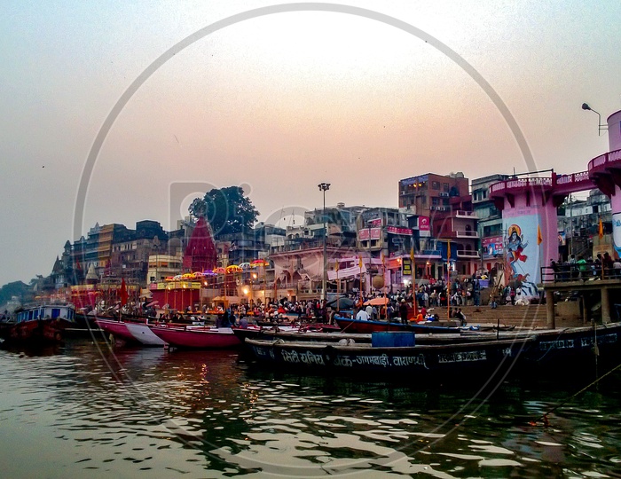 River Ganga and temples  in Varanasi