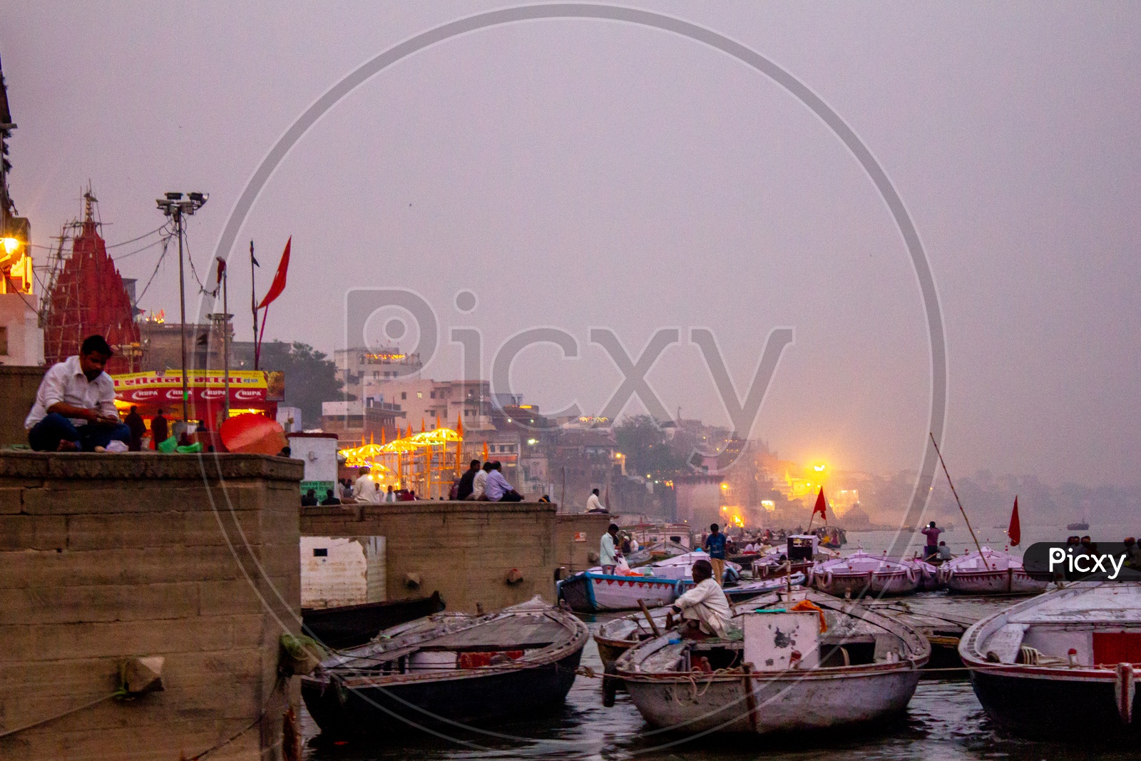 River Ganga with Boats  in Varanasi