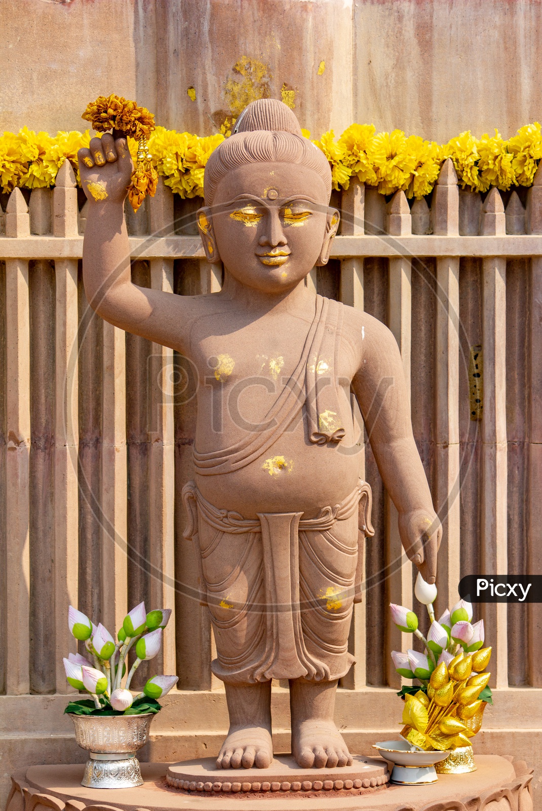 Buddha Statue as a kid at the Giant Buddha complex in Sarnath