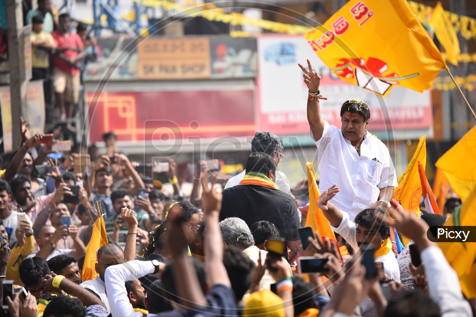 Nandamuri Bala Krishna, Renowned Actor, Tollywood and MLA Hindupur Constituency, Andhra Pradesh as a Star Campaigner for Bhavya's Anand Prasad, TDP MLA Candidate for Serilingampally Constituency,Telangana General Elections, 2018.
